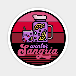 Retro Sunset Winter Sangria Magnet